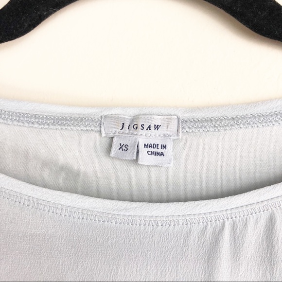 Jigsaw Silver Grey Silk Front Sleeveless Top - Picture 6 of 8